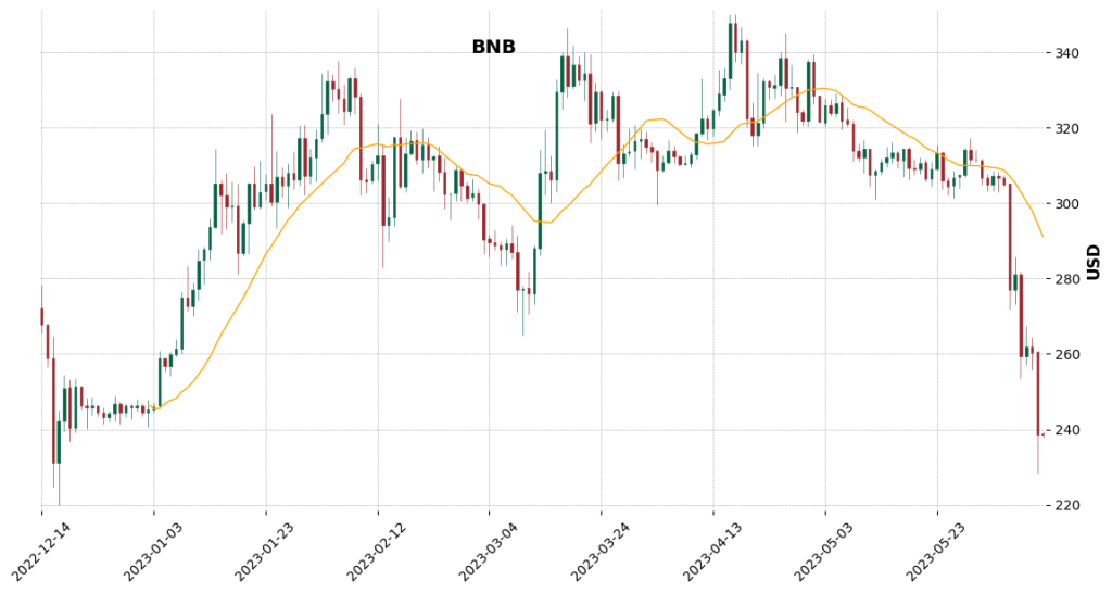 BNB — Price Chart 11th June 2023