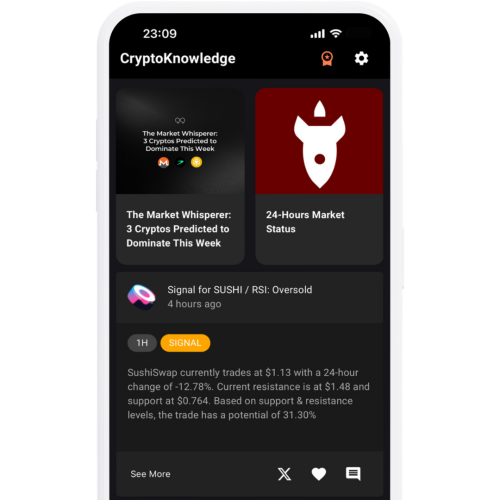CryptoKnowledge App Main Screen